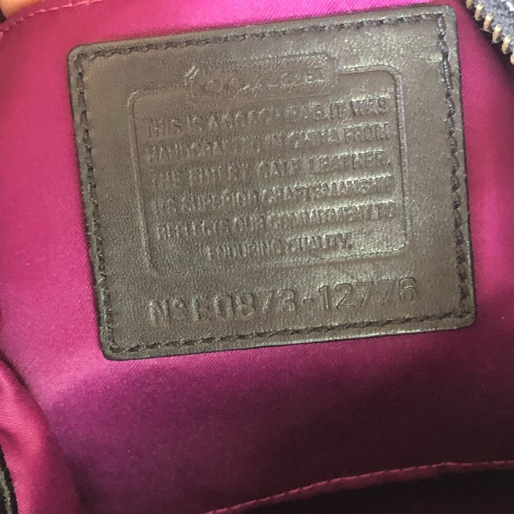 Coach Zoe Crinkled Patent Leather Hobo Bag Purple Interior 2008 Like New - Picture 10 of 16
